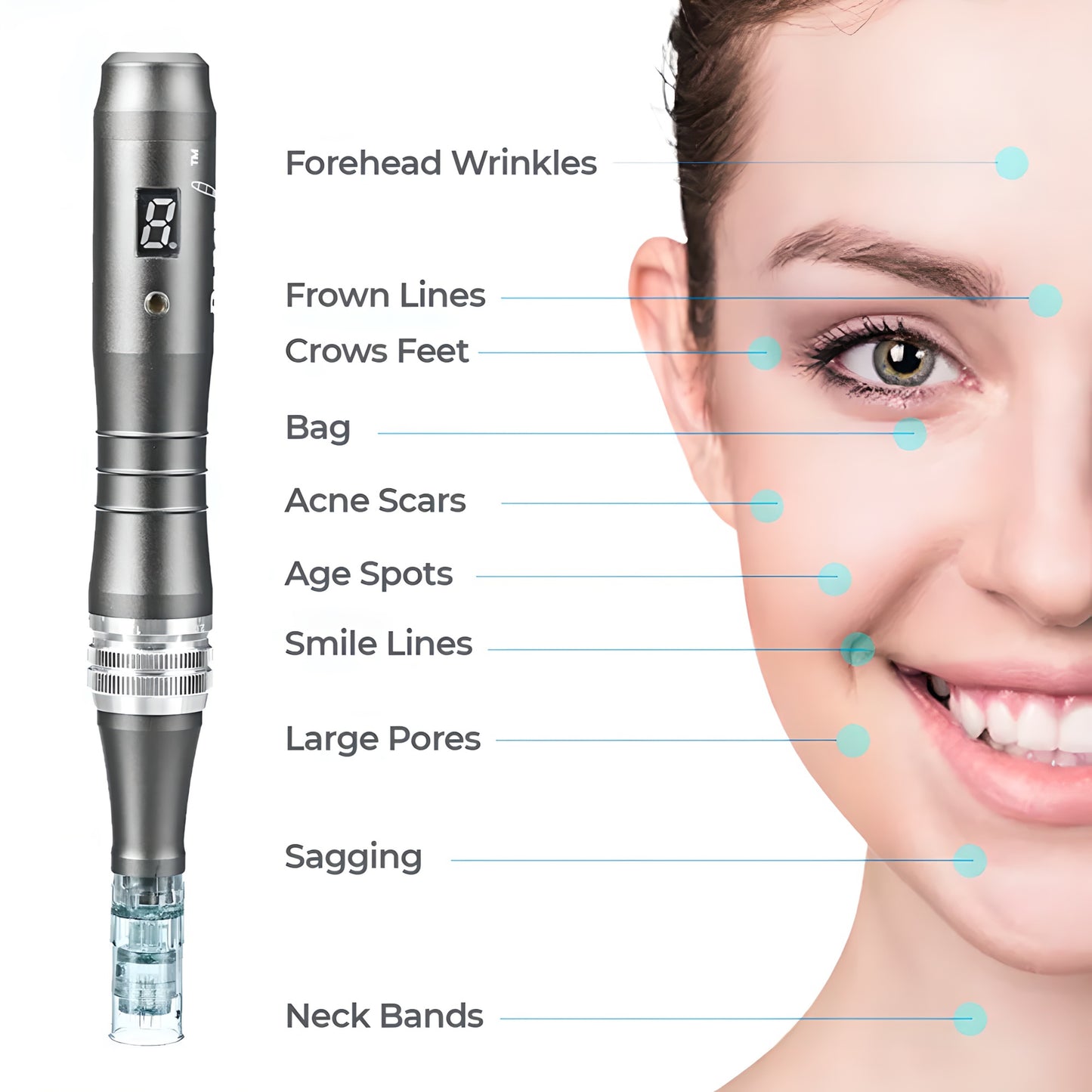 Dr. Pen M8 Wireless Microneedling Pen Kit - Includes 10 Cartridges for Professional Skin Care