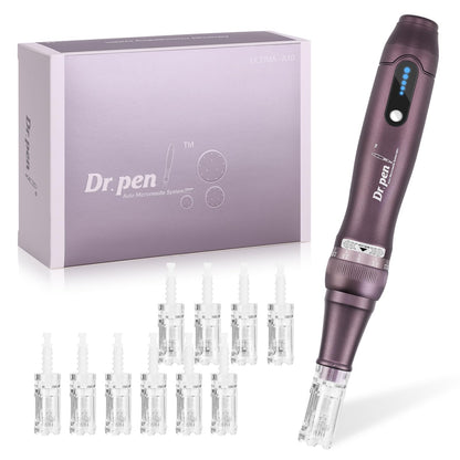 Dr. Pen A10 Professional Wireless Microneedling Pen - Includes 10 Replacement Cartridges for Skin Care