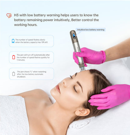 Dr. Pen Hydra H3 All-in-One Microneedling Device - Includes 10 Replacement Cartridges for Enhanced Skin Treatment